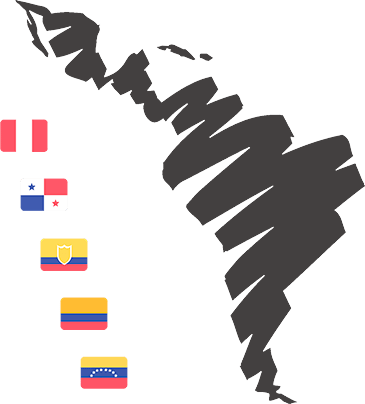 mapa de paises en los que se encuentra TuSeguro